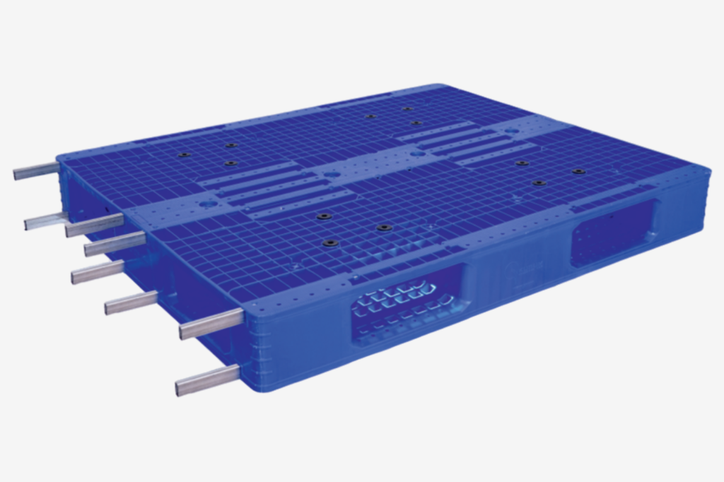 Injection Moulded Perforated Reversible Pallet: KP1210REVS (with steel bars)